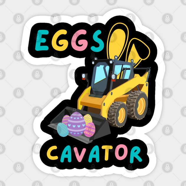 Eggs Cavator Bunny Excavator Cute Easter Day Toddler Cool Sticker by Johner_Clerk_Design